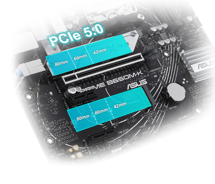 Základní deska Asus PRIME B650M-K Asus PRIME B650M-K podporuje i rychlá úložiště