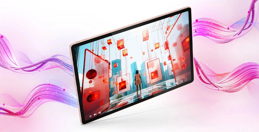 Dotykový tablet Lenovo Idea Tab Plus 8 GB / 256 GB + dotykové pero tmavě šedý Barevné prolínání na obrazovce i v pozadí tabletu Lenovo