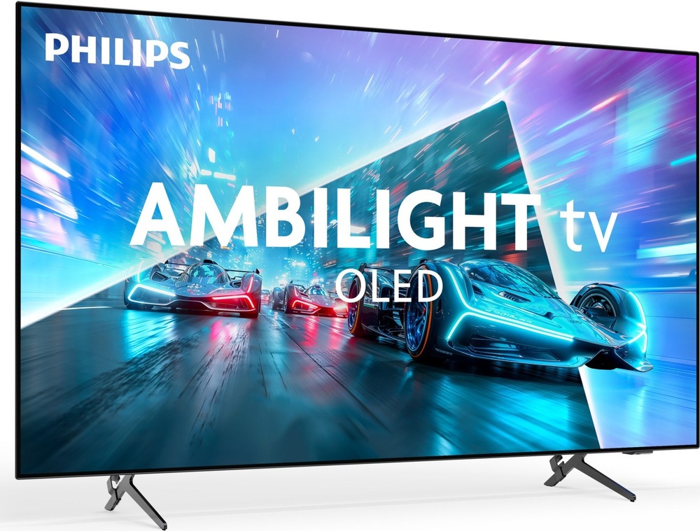 Televize Philips 55OLED761 Pohled šikmo ze strany na obrazovku s OLED pixely