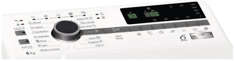 Pračka Whirlpool TDLR 6242BS EU/N bílá Přední panel pračky
