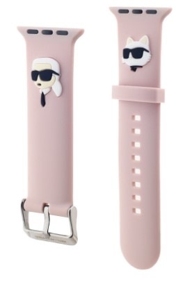 Řemínek Karl Lagerfeld Karl and Choupette Head NFT na Apple Watch 42/44/45/49mm růžový