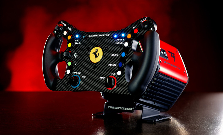 Volant Thrustmaster T818 Ferrari 488 GT3 Simulator černý Volant nasazený na základně s aktivními LED indikátory