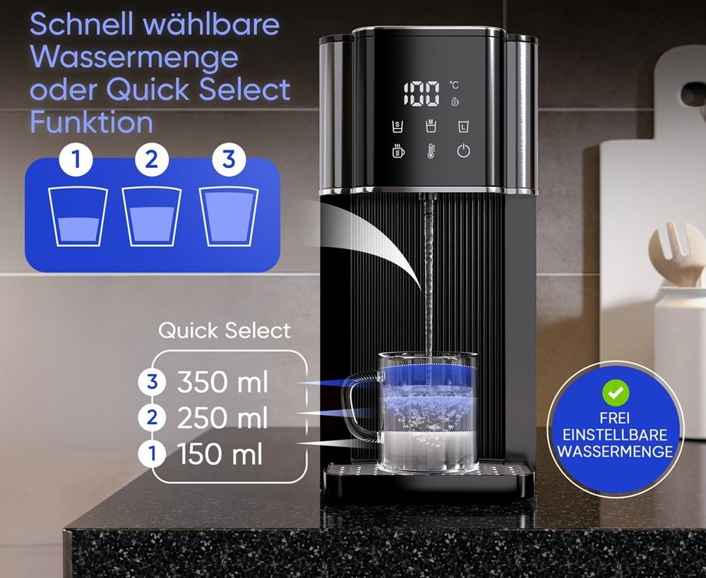 Ohřívač vody Profi Cook PC-HWS 1320 černý Ohřívač vody ProfiCook PC-HWS 1320 nastavení teploty