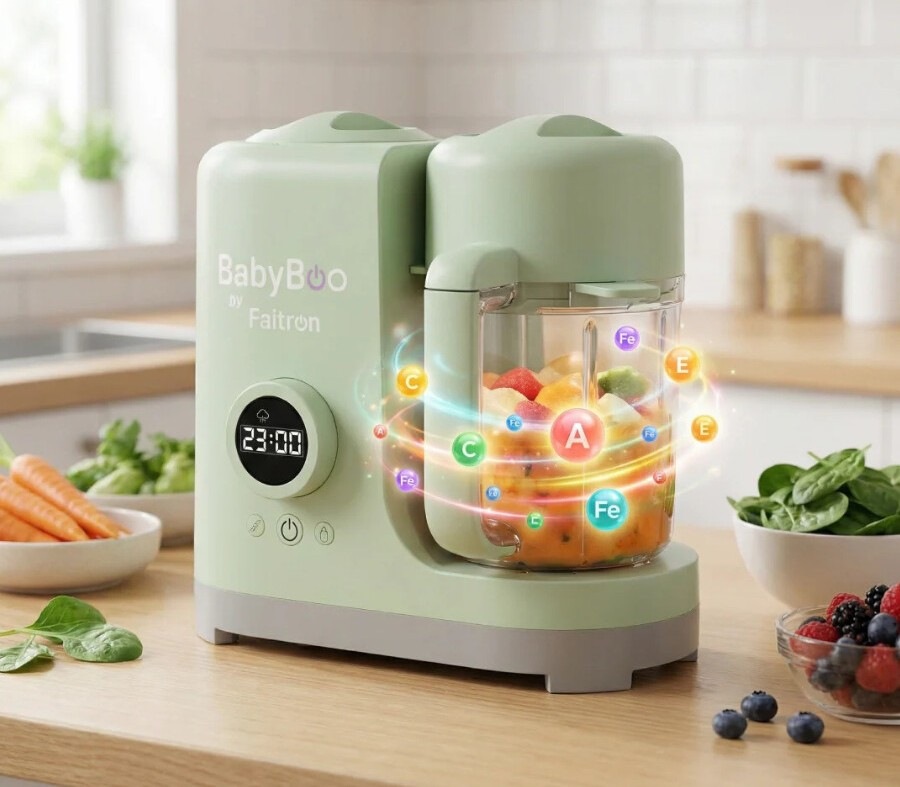Ohřívač dětské stravy Faitron vyroben na základě materiálů bez BPA a PFAS