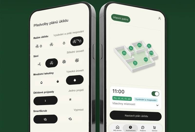 V aplikacei Roomba Home pohodlně nastavíte vše potřebné.
