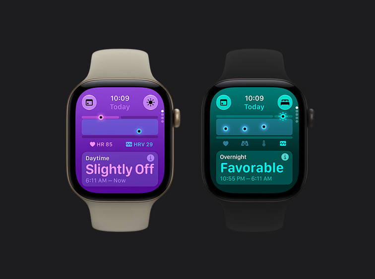 Chytré hodinky Apple Watch Series 12 GPS 42 mm tmavě bronzový hliník, olivový sportovní řemínek - S/M Apple Watch Series 12 vynikají i v monitoringu spánku