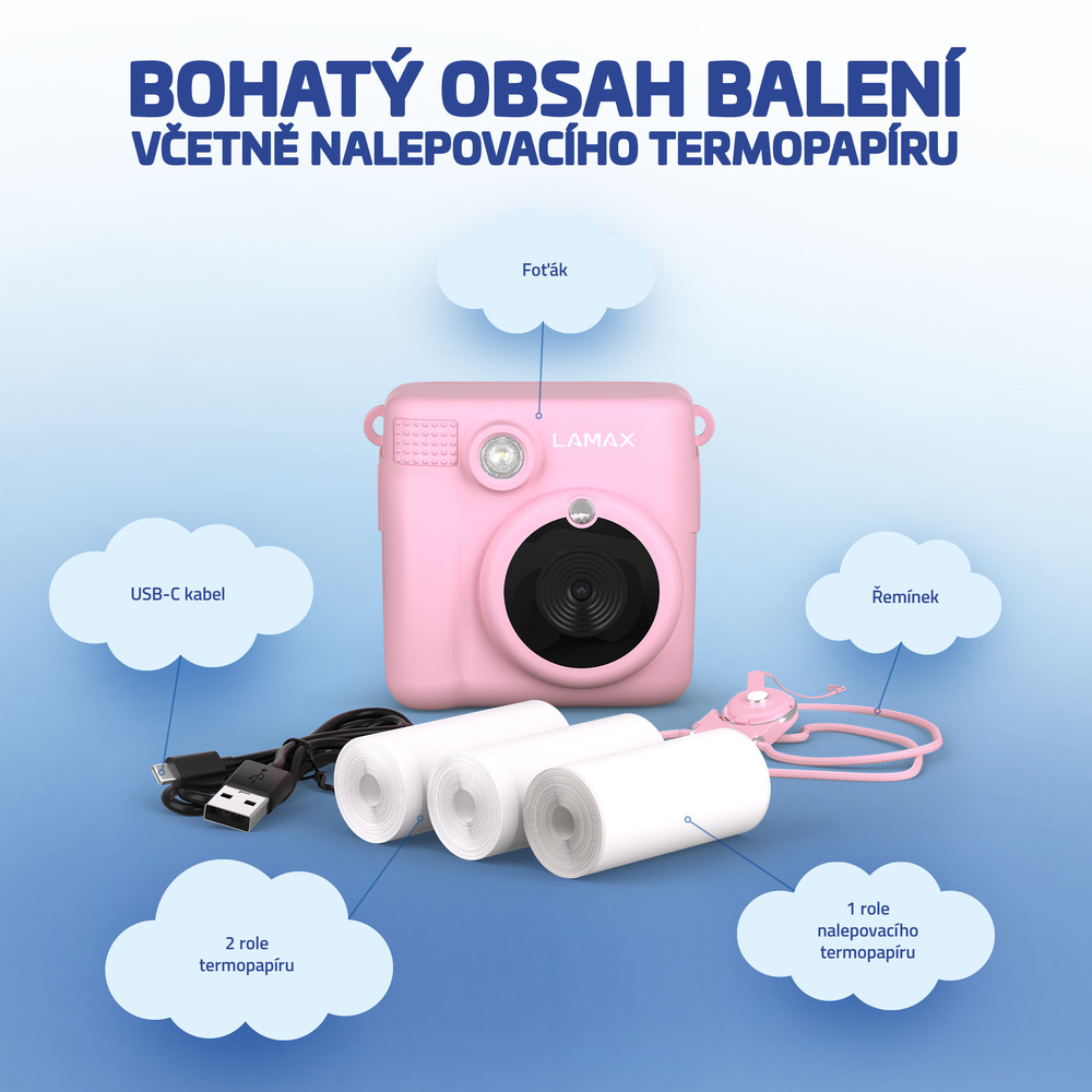 Instantní fotoaparát LAMAX InstaKid1 růžový LAMAX InstaKid1, růžová