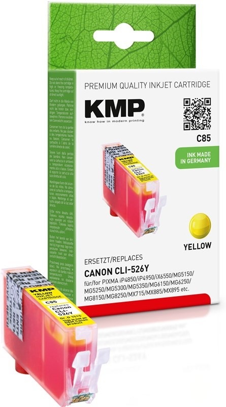 Inkoustová náplň Kmp Canon CLI-526Y, 450 stran - žlutá
