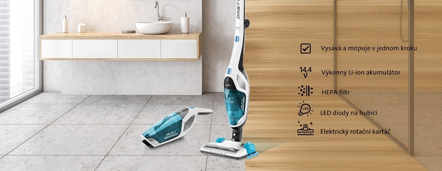 Tyčový vysavač ETA Dasty AquaPlus 3447 90010 bílý/modrý