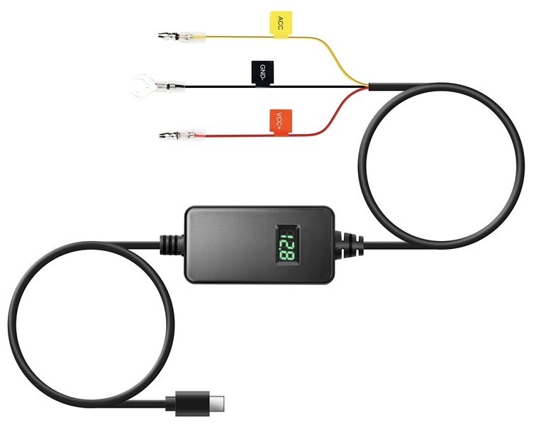Napájecí kabel 70mai Hardware Kit USBC UP06 pro palubní kamery, černá