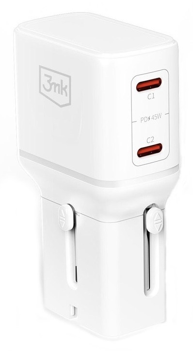 Nabíječka do sítě 3mk s výkonem až 45 W, bílá barva