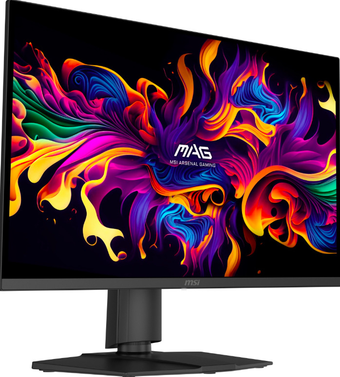 Boční pohled na herní monitor MSI MAG 273QP QD-OLED X24 s tenkými rámečky