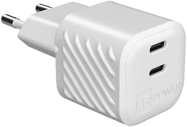 Nabíječka do sítě ER Power Dual mini GaN o celkovém výkonu 45 W