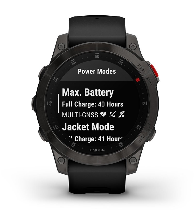 Chytré hodinky Garmin epix (Gen 2) Sapphire - Titan Black/Black Silicone Band
