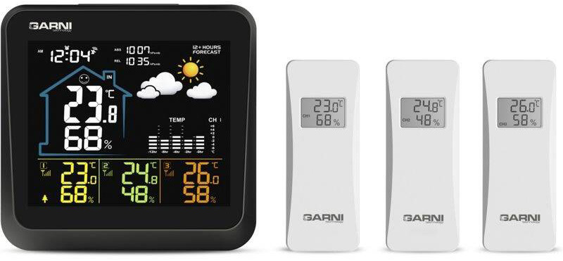 Meteorologická stanice GARNI 502, 3 čidla černá