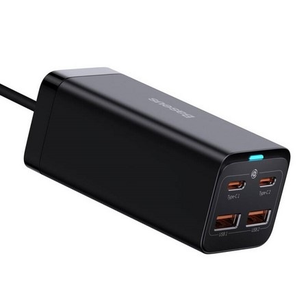 Nabíječka do sítě Baseus GaN3, 2x USB-A, 2x USB-C 100W černá