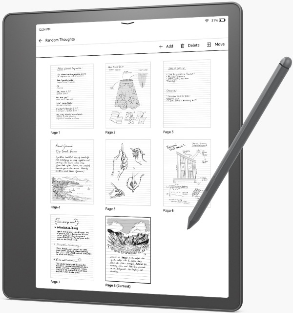 Amazon Kindle Scribe 2022 16 GB + standardní pero (B09BS5XWNS), šedá