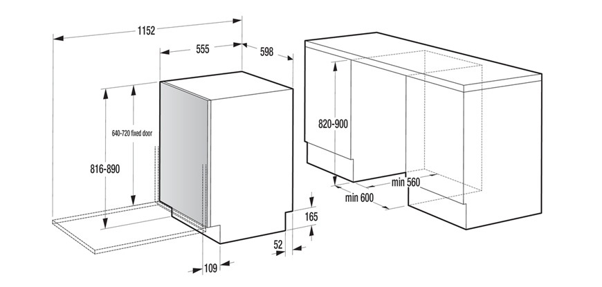 Myčka Gorenje GV16C, vestavná,