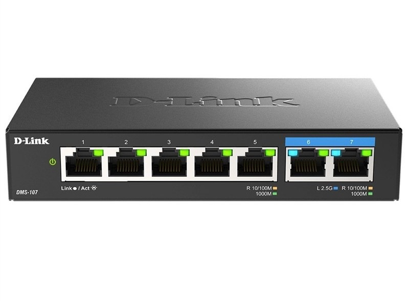 Switch D-Link DMS-107/E 7-Port Multi-Gigabit černý