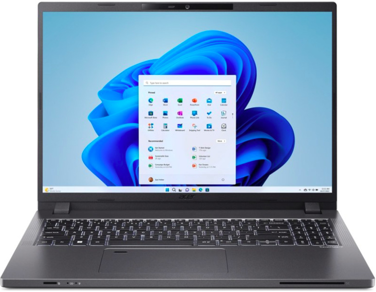 Notebook Acer TravelMate P2 16 (TMP216-51-G2-TCO-536P) v šedém provedení s 16" displejem a numerickou klávesnicí