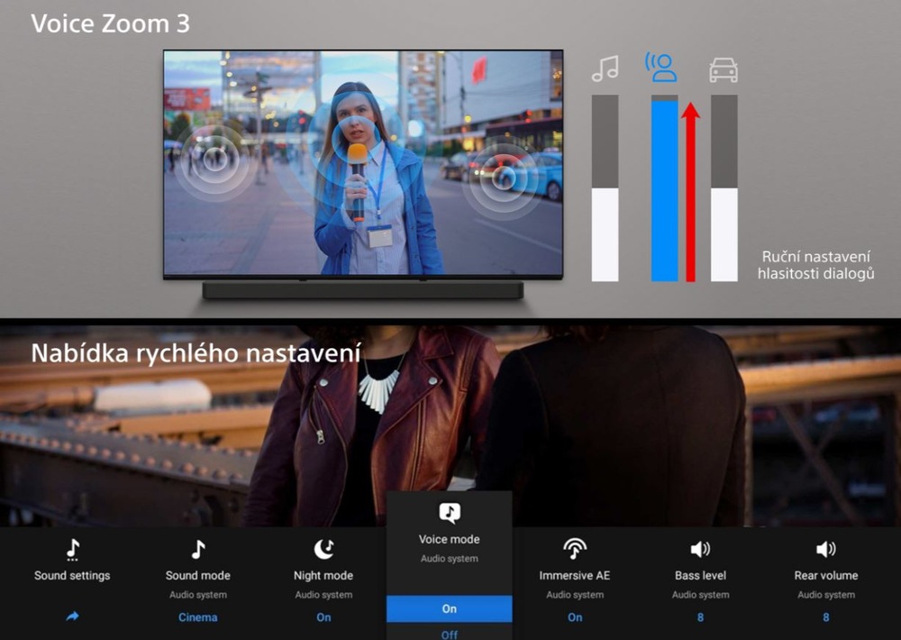 Televize Sony Bravia 2 MII 50" Televize Sony Bravia 2 MII ovládání zvuku AI
