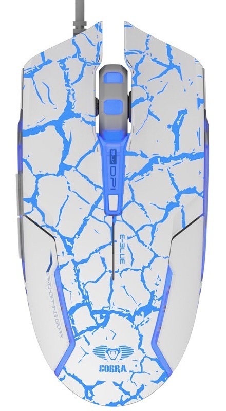 Myš E-Blue Cobra + e-box bílá/modrá
