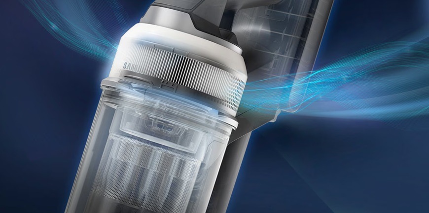 Tyčový vysavač Samsung Bespoke AI Jet VS90F40DEK/GE černý Detail filtrace tyčového vysavače Samsung Bespoke AI Jet VS90F40DEK/GE