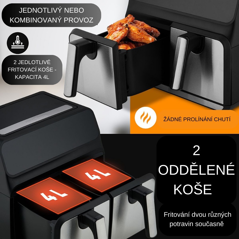 Fritéza horkovzdušná Profi Cook FR 1287 černá/nerez Fritéza horkovzdušná Profi Cook FR 1287 černá/nerez