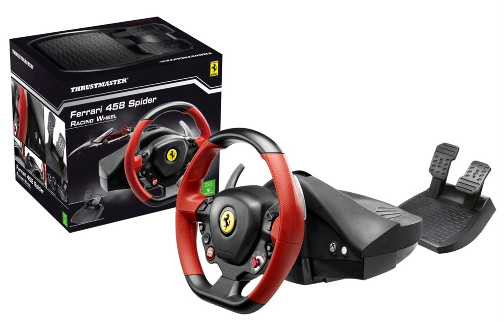 Volant Thrustmaster Ferrari 458 Spider pro Xbox One, One X, One S, Series  + pedály černý