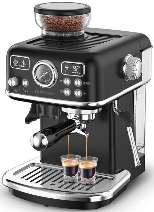 Pákový kávovar Rohnson R-98250B 2v1 v černém provedení