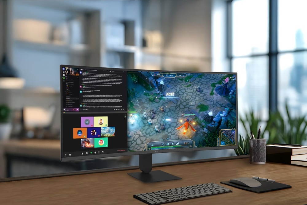 Herní monitor LG 34U640B-B černý Herní monitor LG 34U640B-B Herní monitor LG 34U640B-B při práci s více aplikacemi