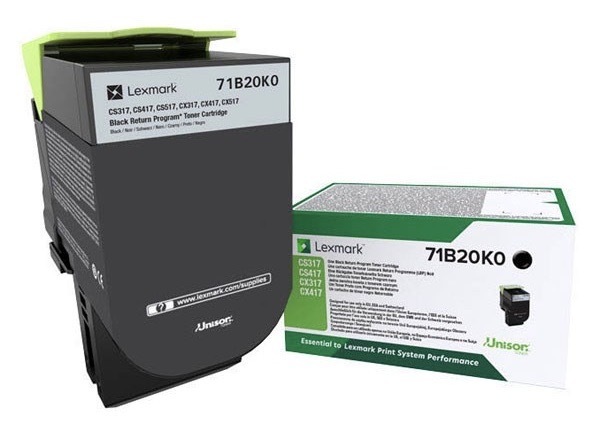 Toner Lexmark 71B20K0, 3000 stran, pro CS417dn/CS317dn/ CX517dn/CX417de/CS517de/CX317dn černý
