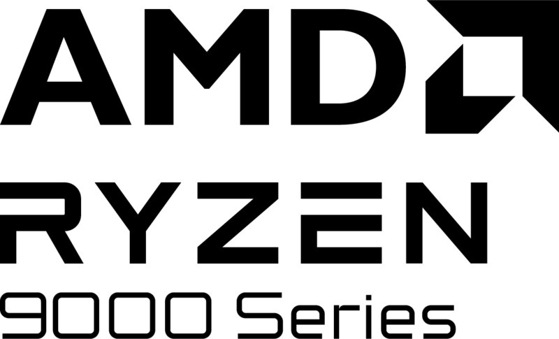 Procesor AMD Ryzen 7 9850X3D Grafické logo platformy Ryzen 9000 Series zdůrazňující příslušnost procesoru k nejnovější generaci