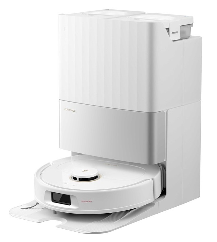 Robotický vysavač se stanicí Roborock Qrevo C Pro White, bílá barva.