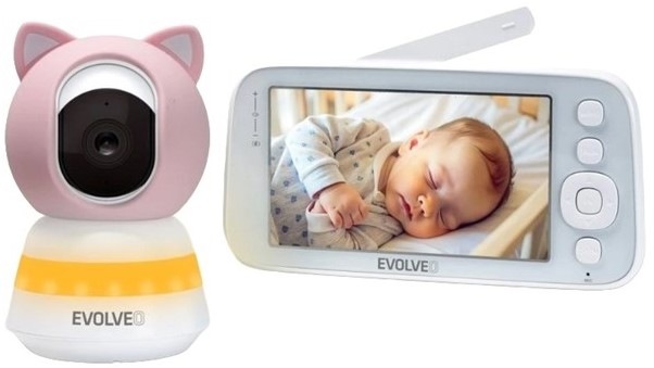Dětská elektronická chůva Evolveo Baby Monitor N5, růžová