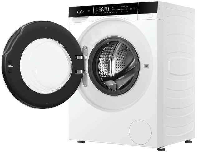 otevřená pračka se sušičkou Haier HWD50-BP12307U-S ze strany
