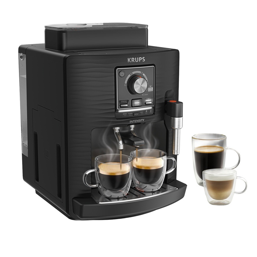 Automatický kávovar Krups EA5008E0 Intensity Up Black, černá barva.