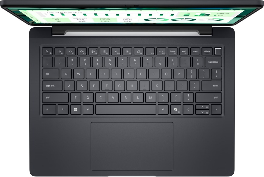 Notebook Dell Pro Max MC14255 černý Pohled shora na klávesnici a touchped notebooku Dell Pro Max MC14255