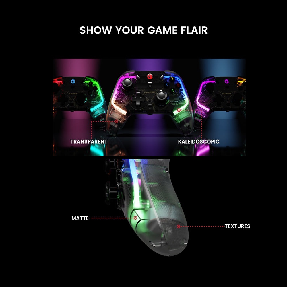 Gamepad GameSir T4 Kaleid RGB černý/průhledný GameSir T4 Pro Wireless