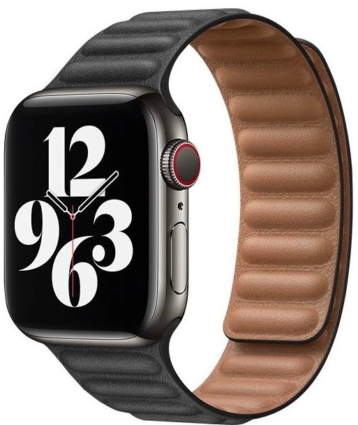 Řemínek COTECi Double Suction kožený na Apple Watch 42/44/45/49 mm černý