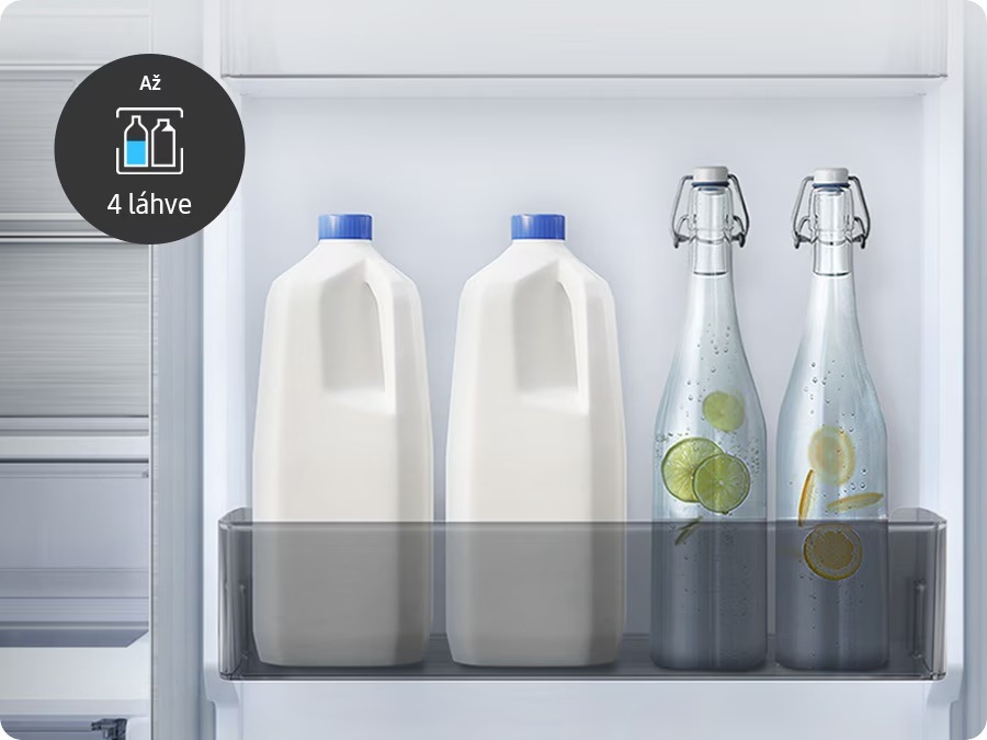 Chladnička Samsung RB38C705DWW/EF - přihrádka Big Door Bin s vysokými lahvemi