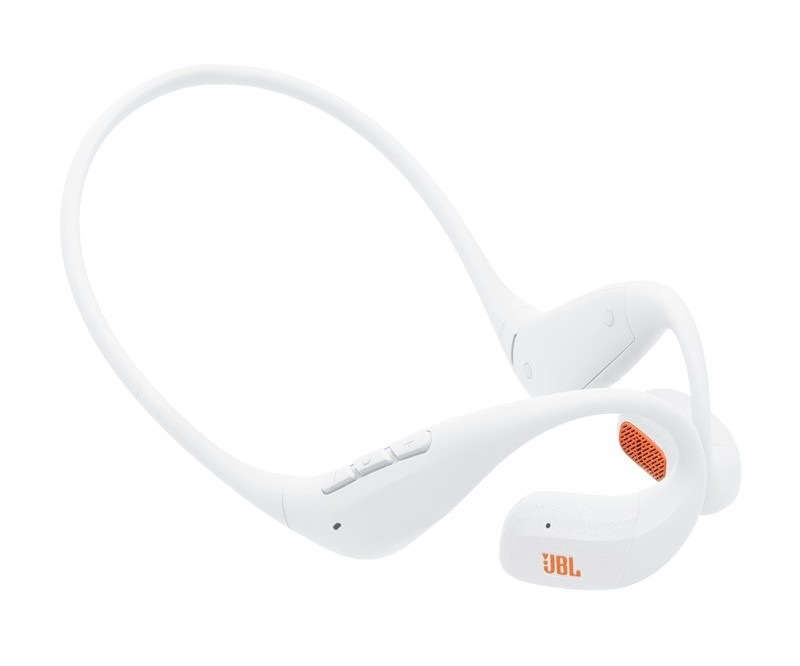 Sluchátka JBL Endurance Pace, bílá barva.