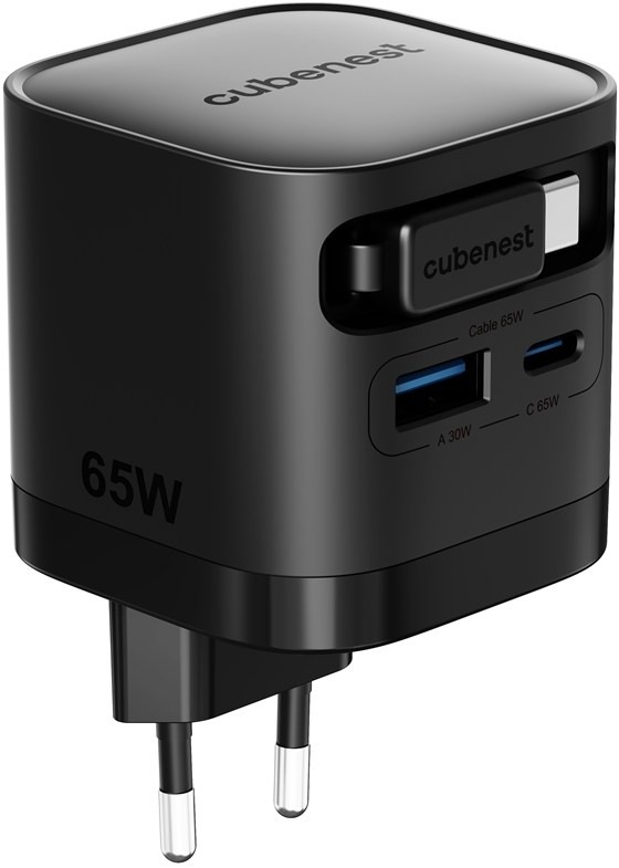 Nabíječka do sítě Cubenest PD GaN 65W 1xUSB-C/1xUSB-A s celkovým výkonem 65 W