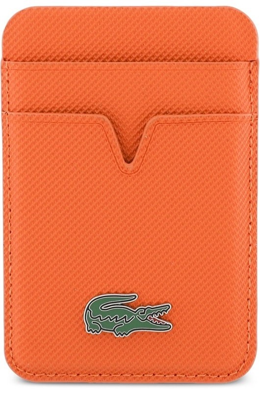 Originální peněženka Lacoste PU Iconic Petit Pique MagSafe v oranžovém designu