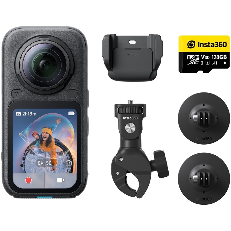 Outdoorová kamera Insta360 X6 Motorcycle Bundle, černá barva