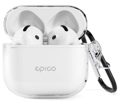Pouzdro Epico Outdoor Cover s karabinou pro Apple AirPods 4 průhledné Pouzdro Epico Outdoor Cover s karabinou pro Apple AirPods 4 průhledné