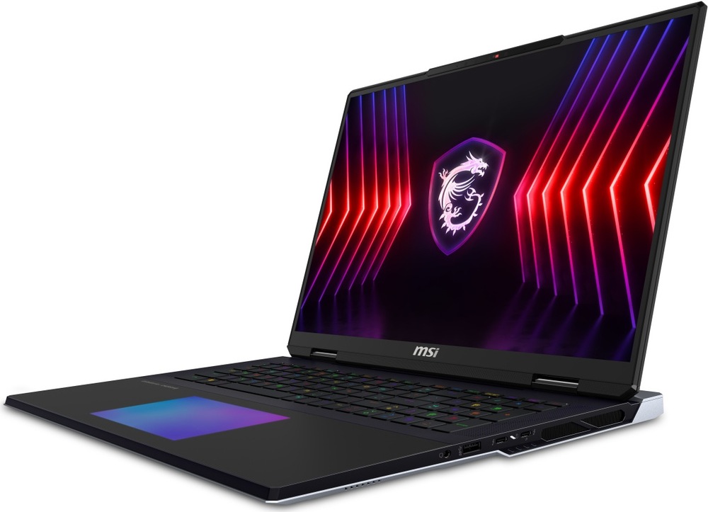 Notebook MSI Titan 18 HX A2WJ-1286CZ černý Herní notebook MSI Titan 18 HX s RGB klávesnicí a velkým displejem připravený na náročné hraní i práci