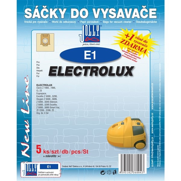 Sáčky Jolly do vysavače Electrolux, snadná instalace