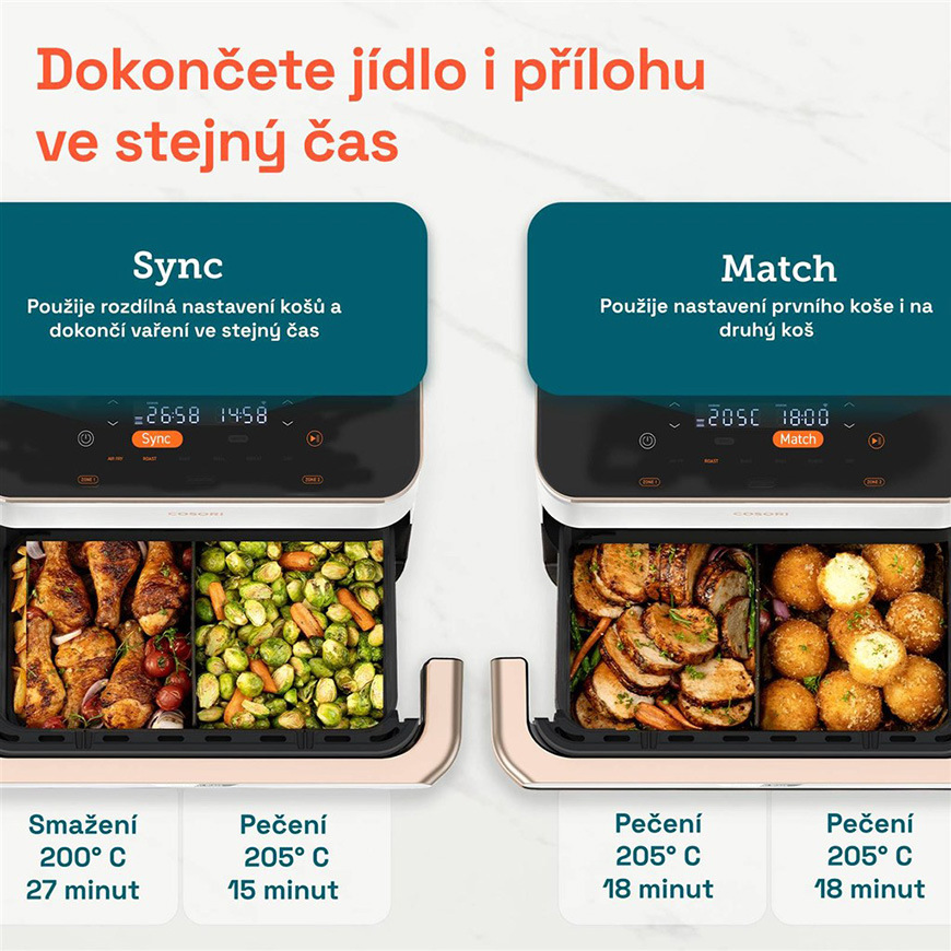 Fritéza horkovzdušná Cosori TF101S Dual Blaze TwinFry 10 l