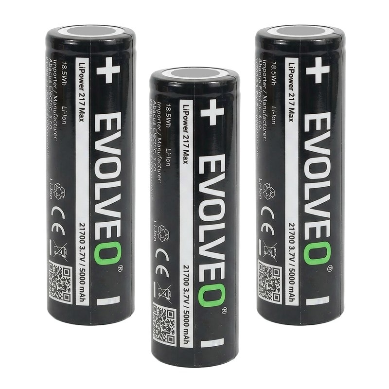 Baterie alkalická Evolveo 21700, 3.7 V, 5000 mAh, 3 ks černá
